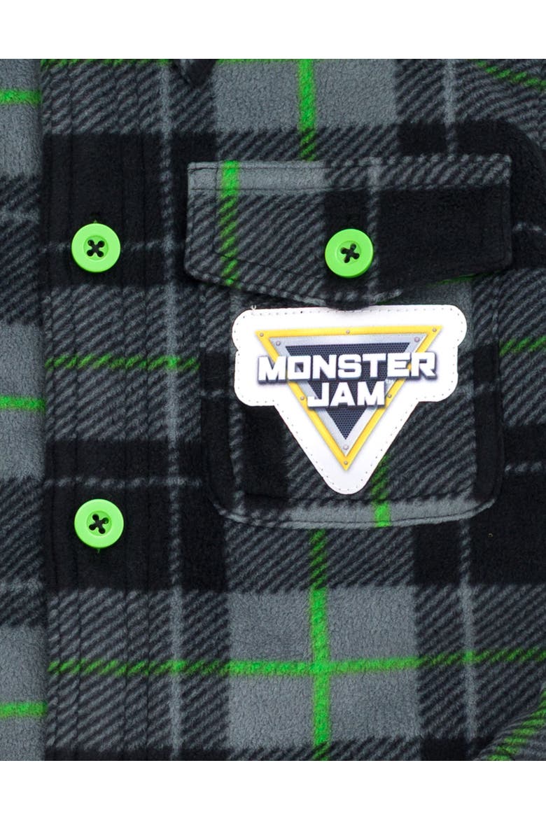 Grave Digger Button Front Shacket, Alternate, color, Grave Digger Green