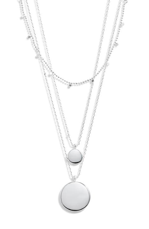 Set of 3 Disc Pendant Necklaces