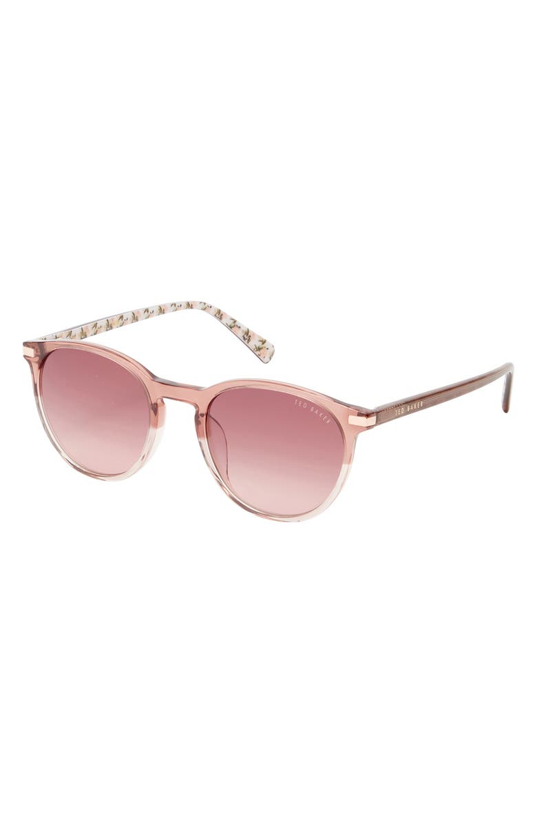 Ted Baker London 52mm Round Sunglasses, Alternate, color, Blush