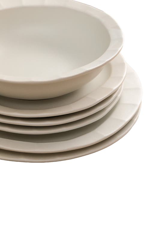 Stone Lain Oasis Stoneware 4-piece Pasta Bowl Set In White