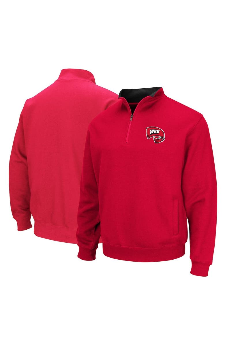 COLOSSEUM Men's Colosseum Red Western Kentucky Hilltoppers Tortugas Quarter-Zip Sweatshirt, Main, color, Red