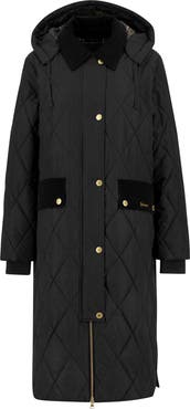 Barbour Meredith Quilted Hooded Long Coat