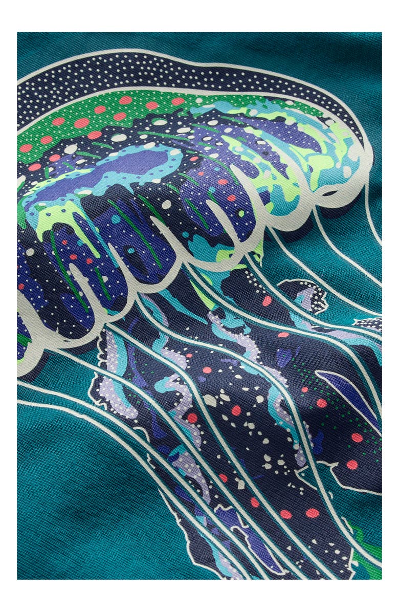 Mini Boden Kids' Glow in the Dark Cotton Graphic T-Shirt, Alternate, color, Ocean Depths Jelly Fish