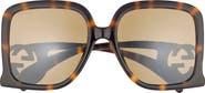 Gucci 55mm Square Sunglasses