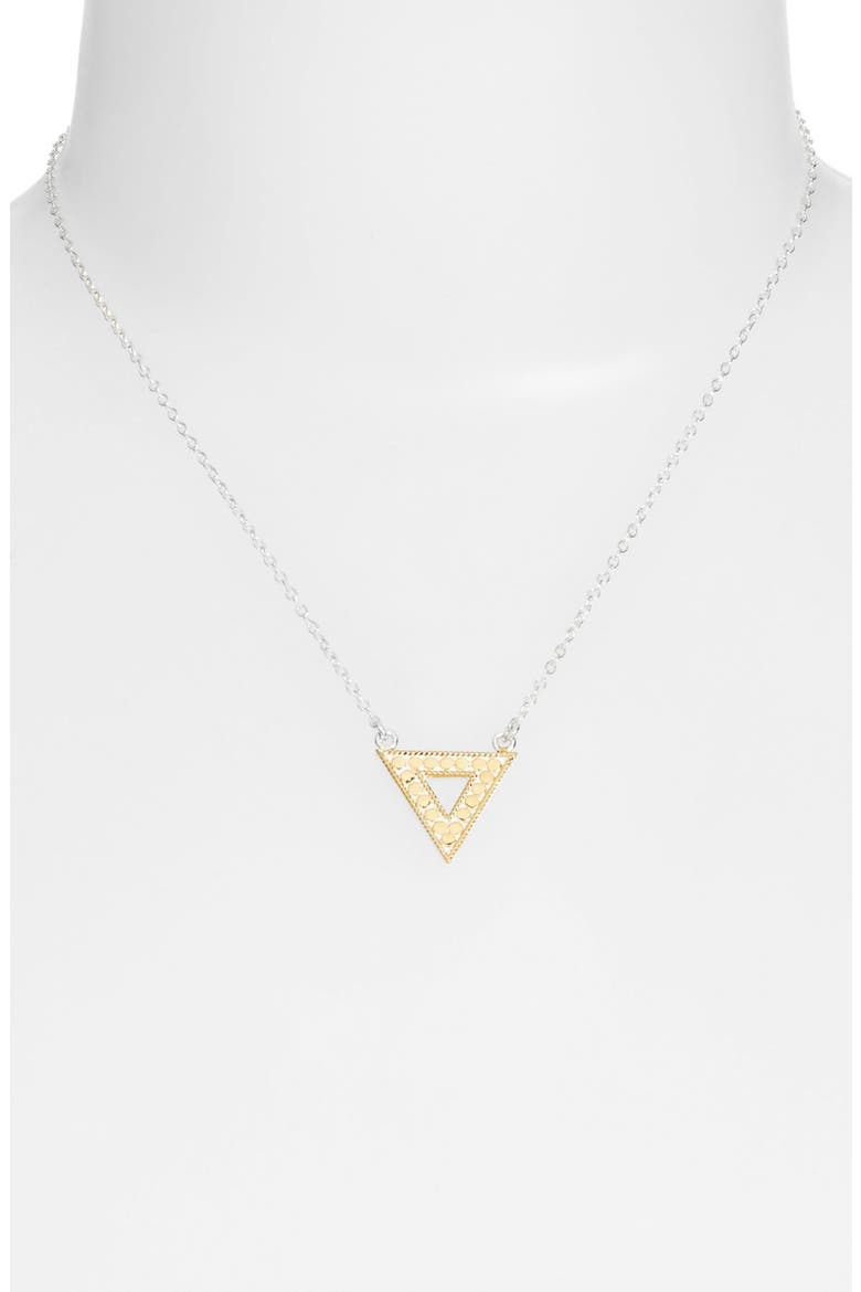 'Gili' Reversible Triangle Pendant Necklace, Alternate, color, GOLD/ SILVER