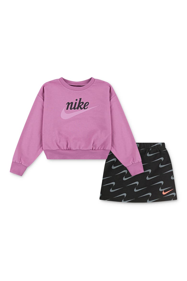 Kids' Impressions Sweatshirt & Skort Set, Main, color, BLACK