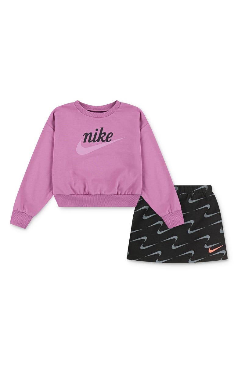 Nike Kids' Impressions Sweatshirt & Skort Set, Main, color, Black