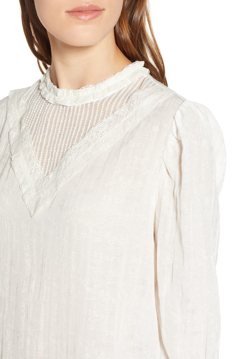 Hinge Lace Detail High Neck Top, Alternate, color,