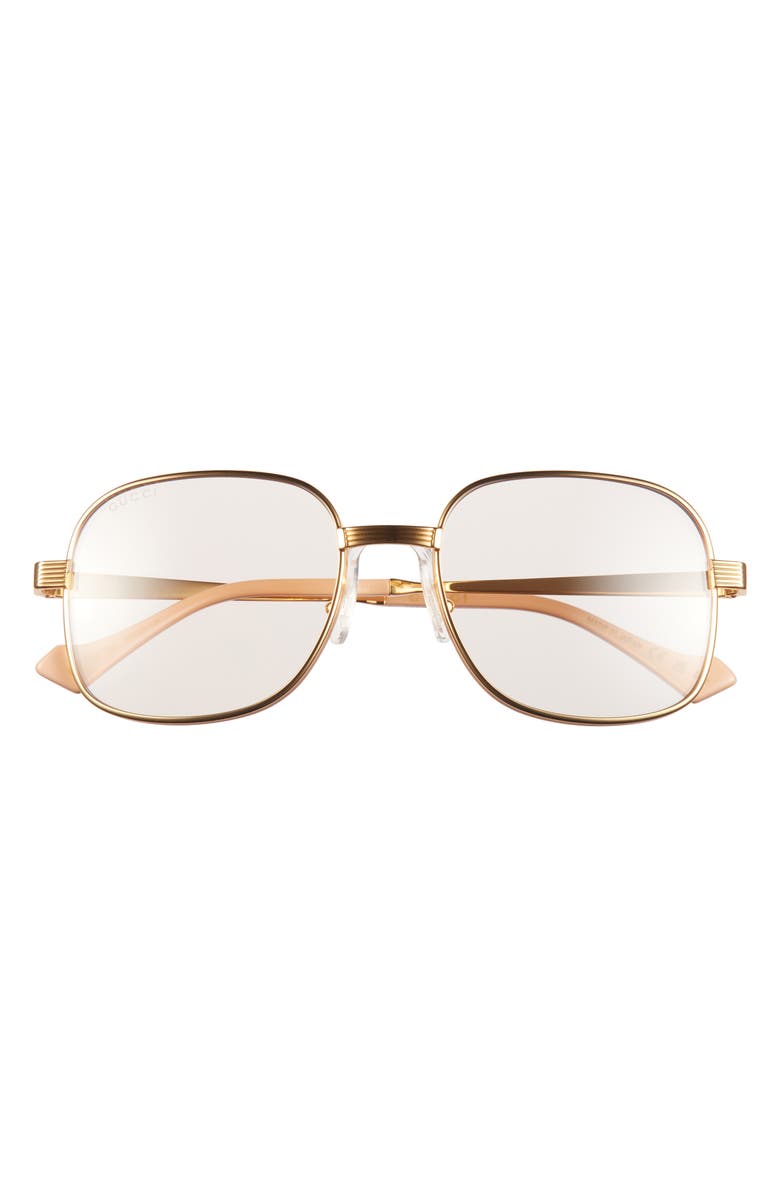 Gucci 55mm Square Optical Glasses, Main, color, Gold Gold Yellow