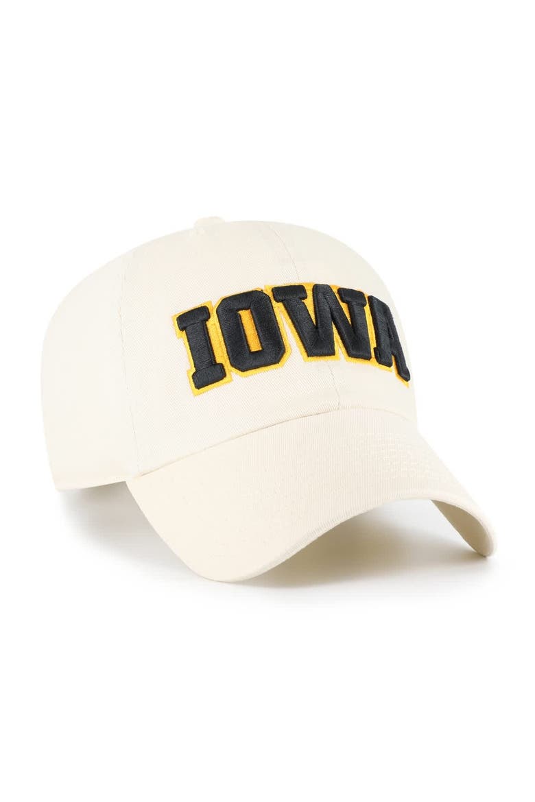 Men's '47 Sand Iowa Hawkeyes Clean Up Adjustable Hat, Alternate, color, Sand