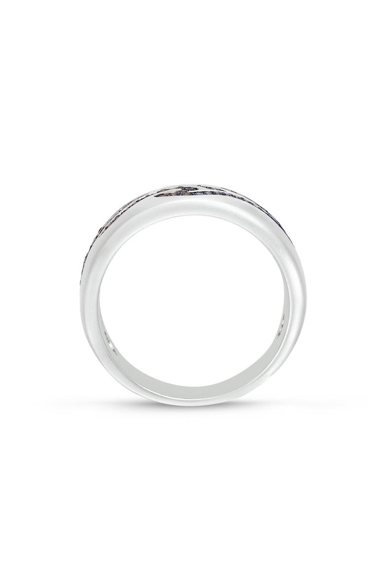 Breaking Waves Sapphire & Topaz Silver Band Men Ring, Alternate, color, Silver