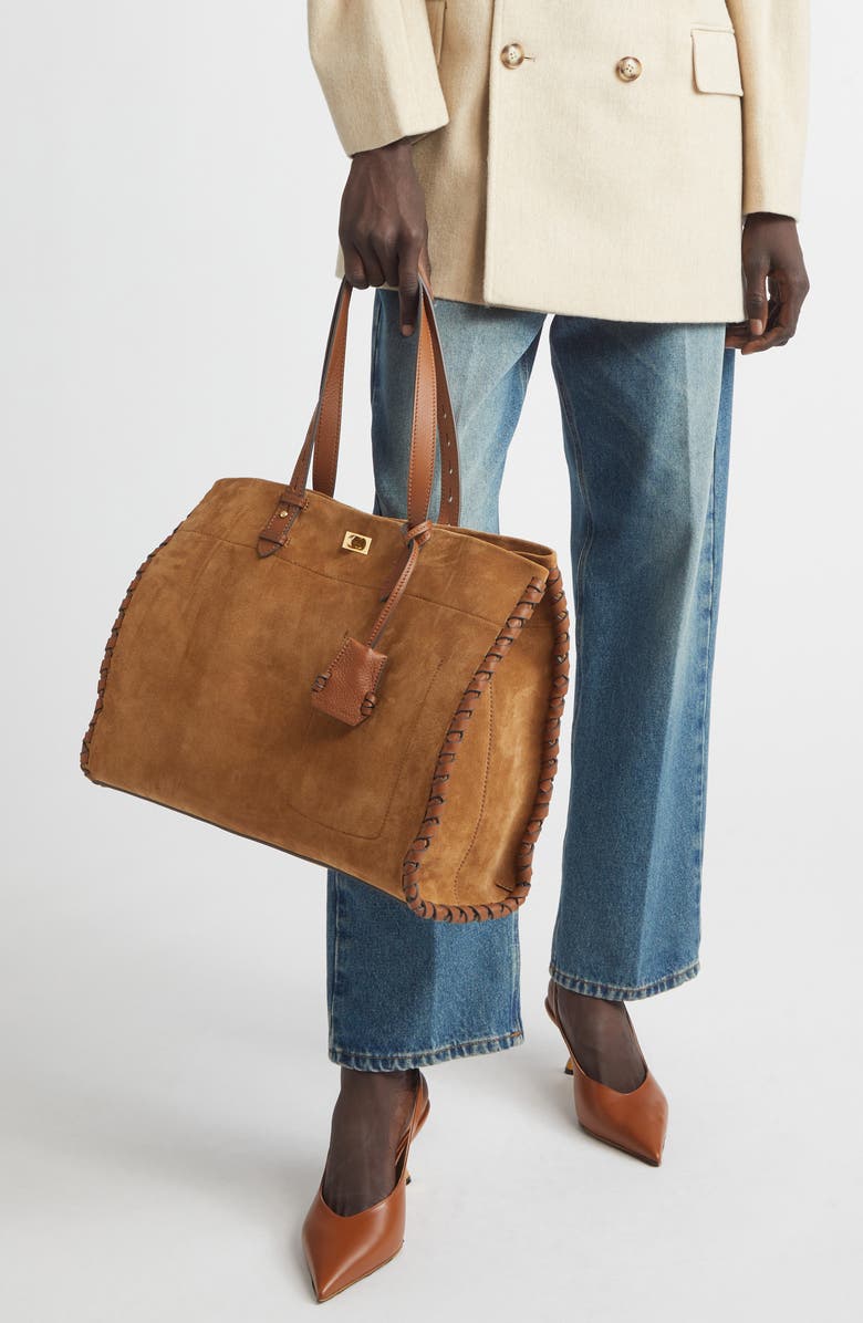 Anya Hindmarch Mortimer Whipstitch Tote, Alternate, color, Pecan