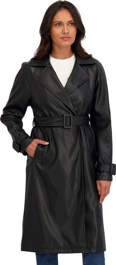 Trench Coat Nordstrom Rack Sebby Jacket Faux Leather Trench Coat