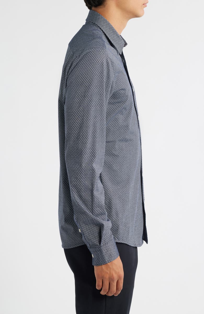 BOSS Roan Kent Slim Fit Button-Up Shirt, Alternate, color, Navy