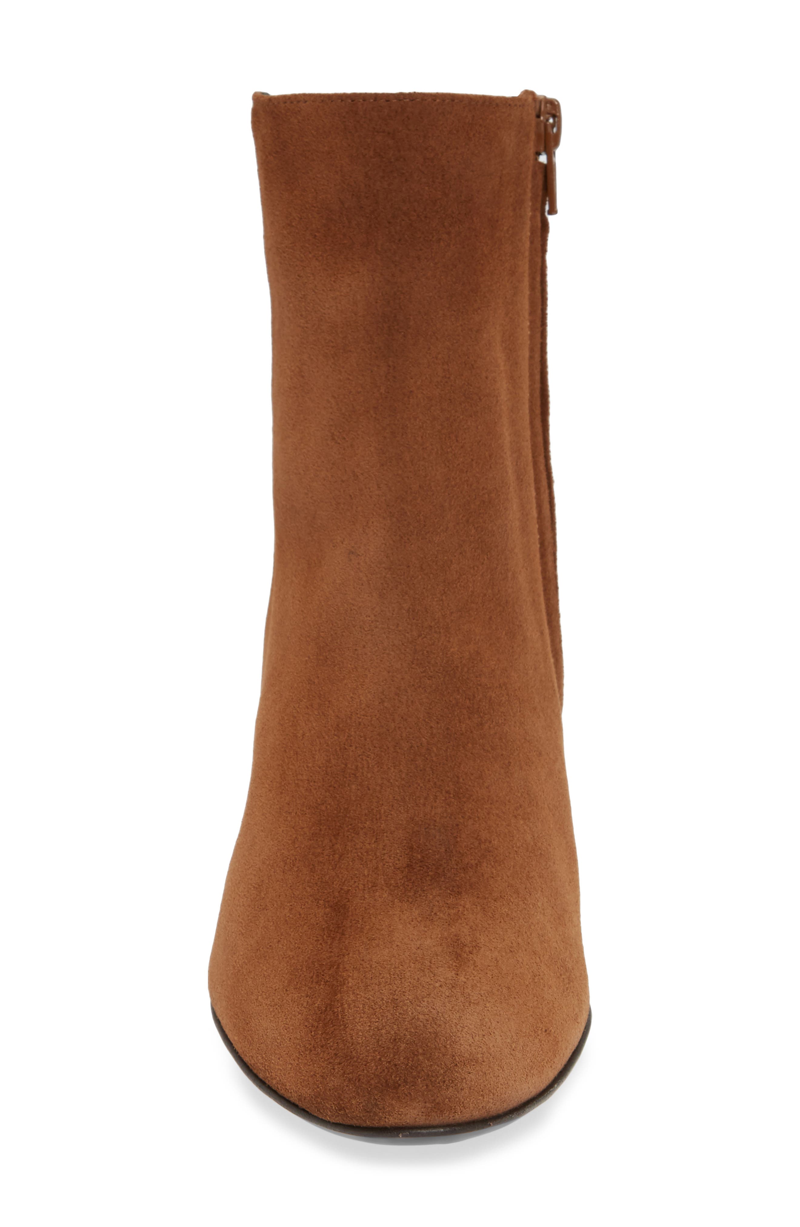Block Heel Bootie, Alternate, color, COGNAC SUEDE