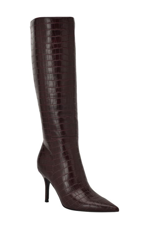 Gressa Knee High Pointed Toe Boot (Women) (Wide Calf)