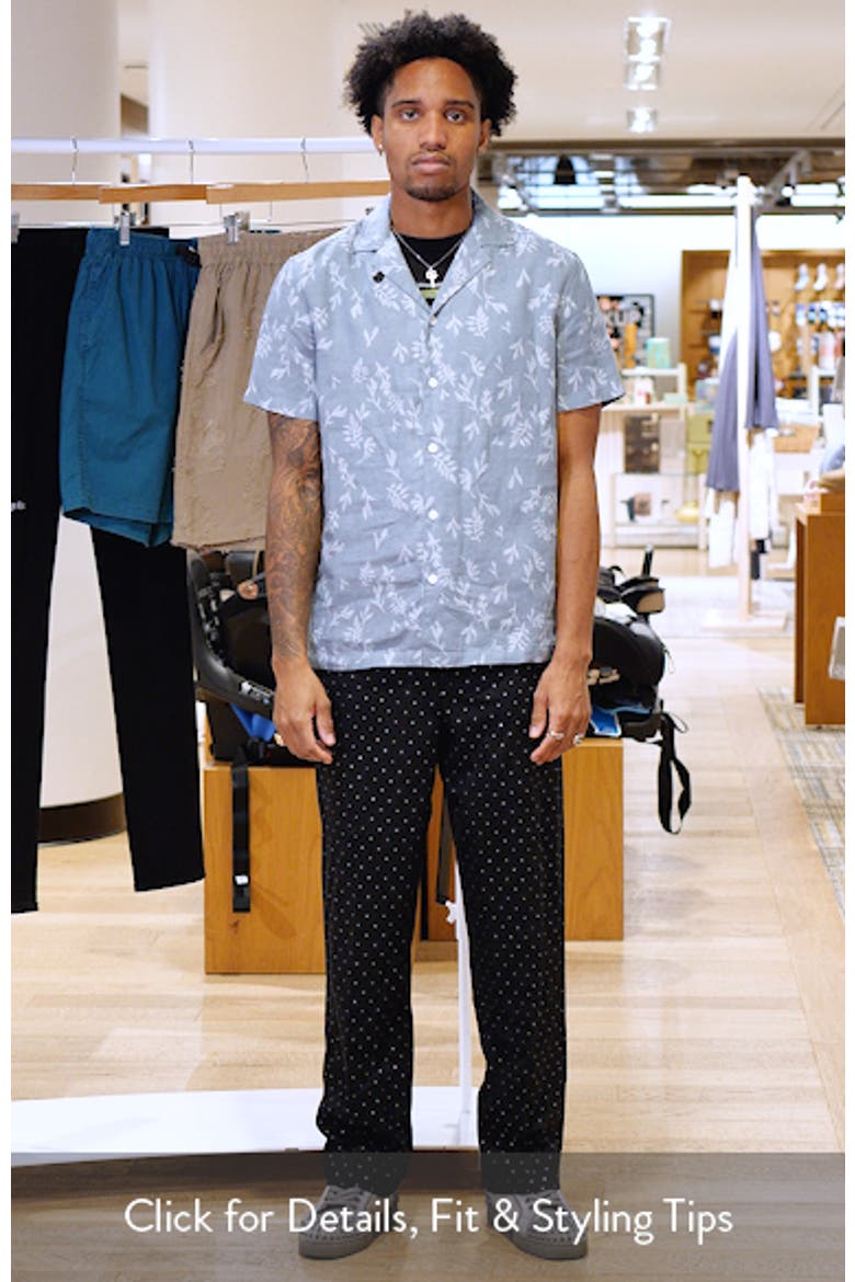 Botanical Print Linen Camp Shirt video