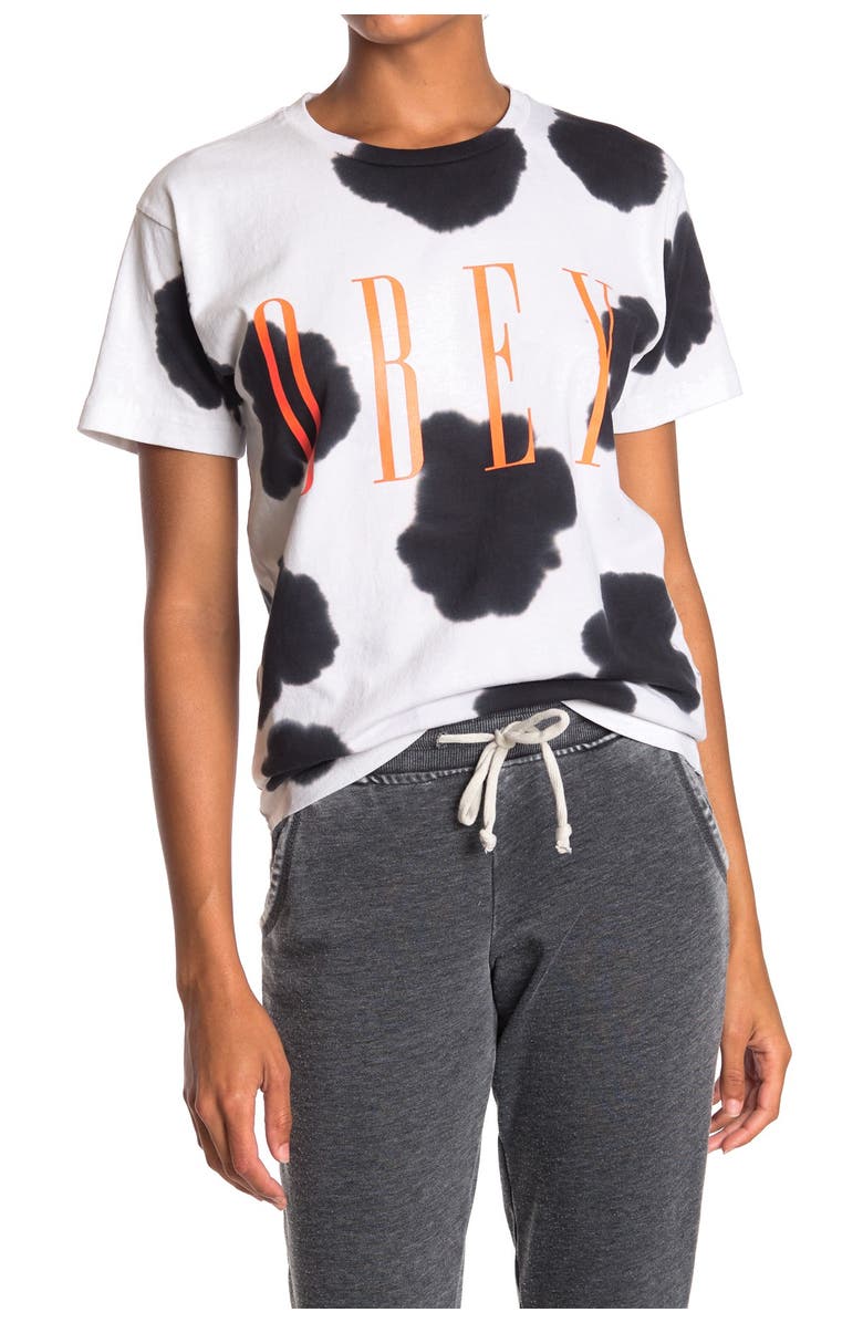 Obey New Logo Print Crew Neck T-Shirt, Main, color,