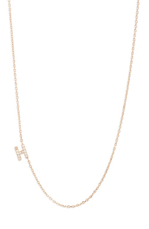 Anzie Love Letter Pavé Diamond Initial Pendant Necklace in Gold-H 