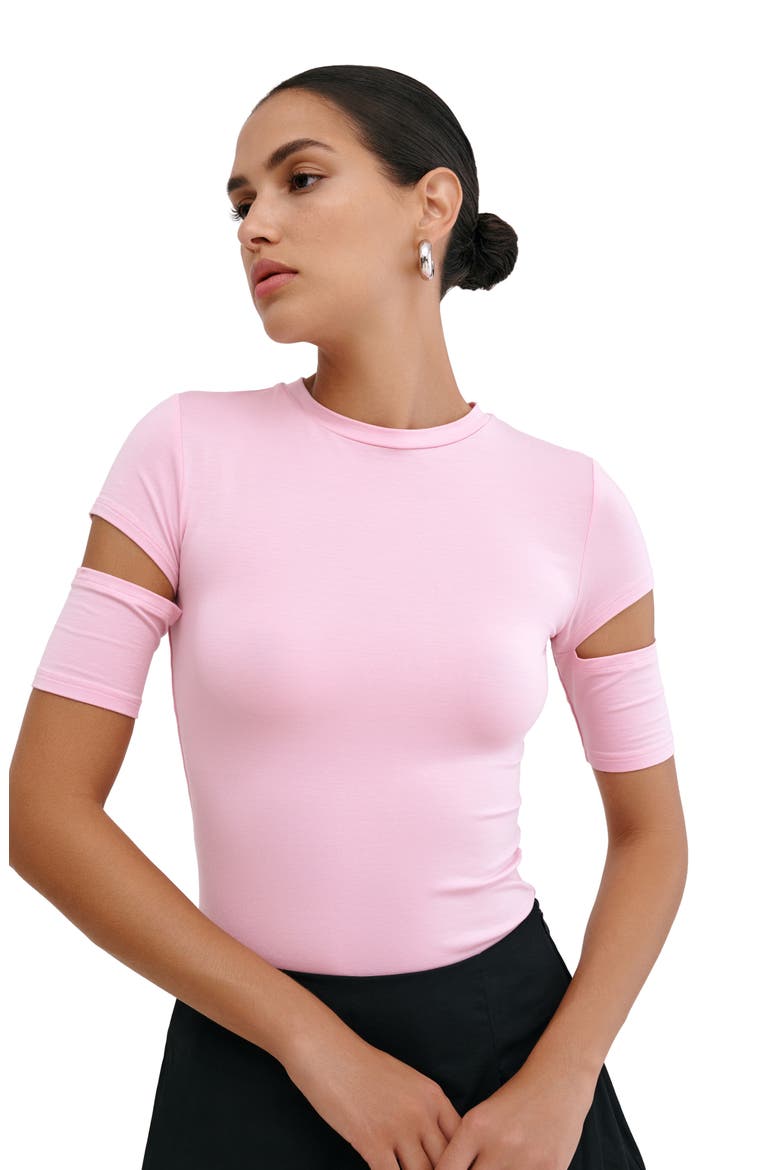 Esme Sleeve Cutout Top, Alternate, color, MAUVE