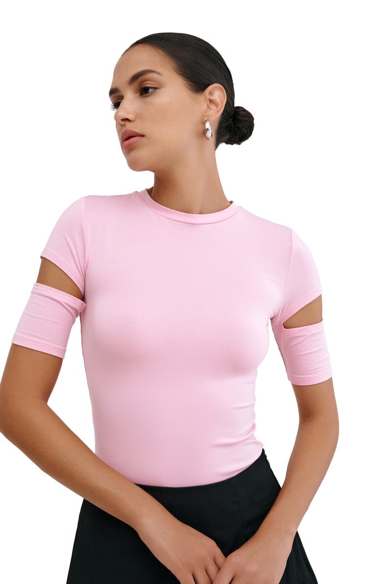 Marcella Esme Sleeve Cutout Top, Alternate, color, Mauve