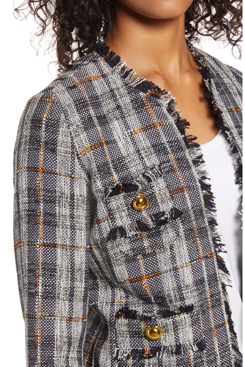 Tweed Jacket, Alternate, color, NAVY- BLACK TWEED