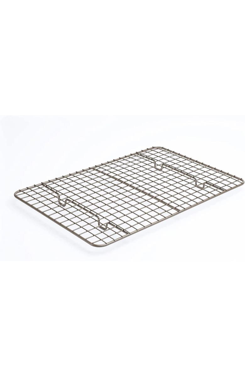 CUISIPRO 14 x 9.25-Inch Rectangular Steel Nonstick Cooling Rack, Main, color, Brown
