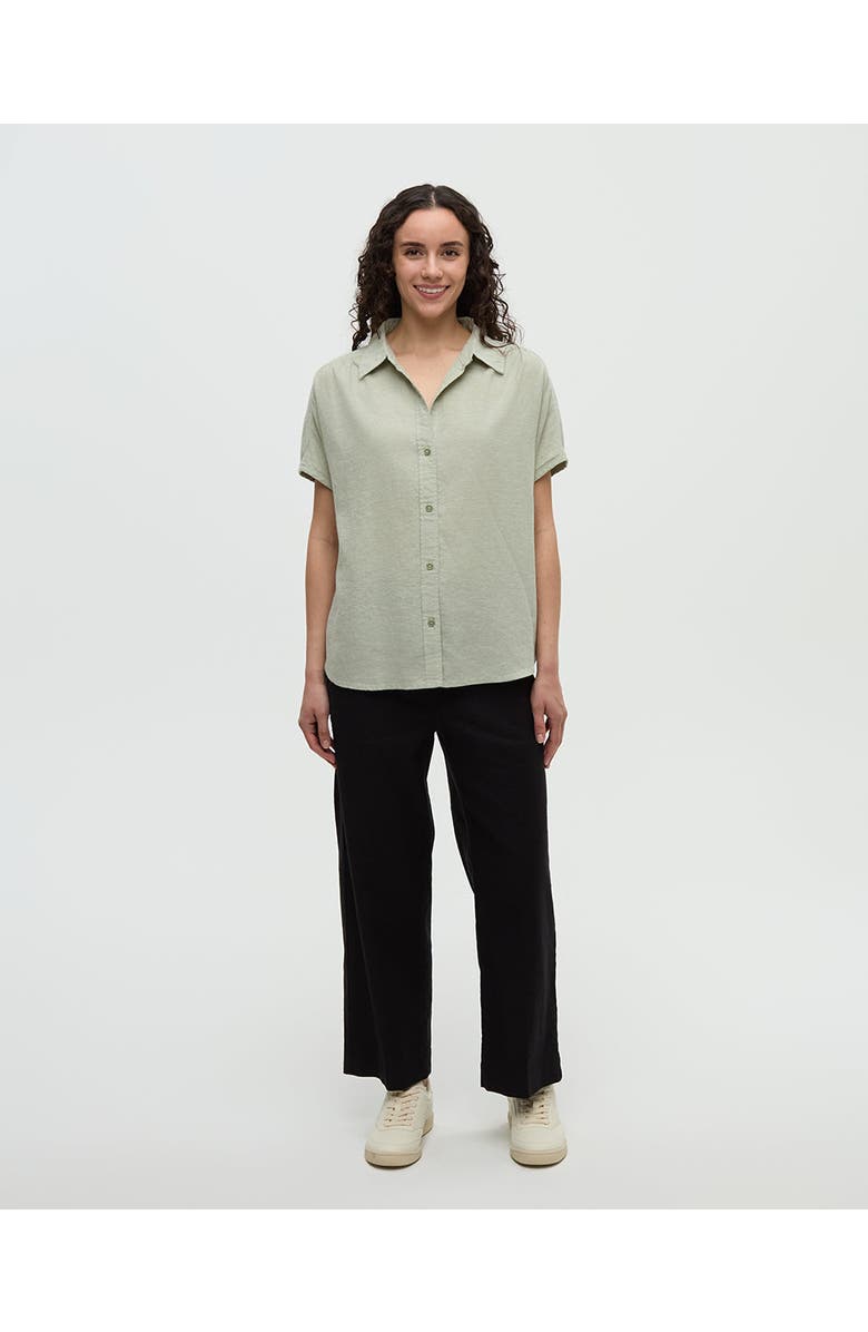 tentree Magnolia Shirt, Alternate, color, Light Moss