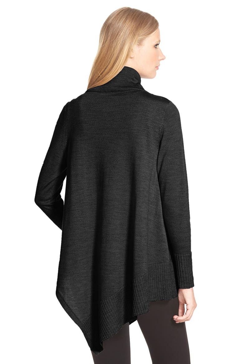 Poncho Style Merino Jersey Sweater, Alternate, color, BLACK