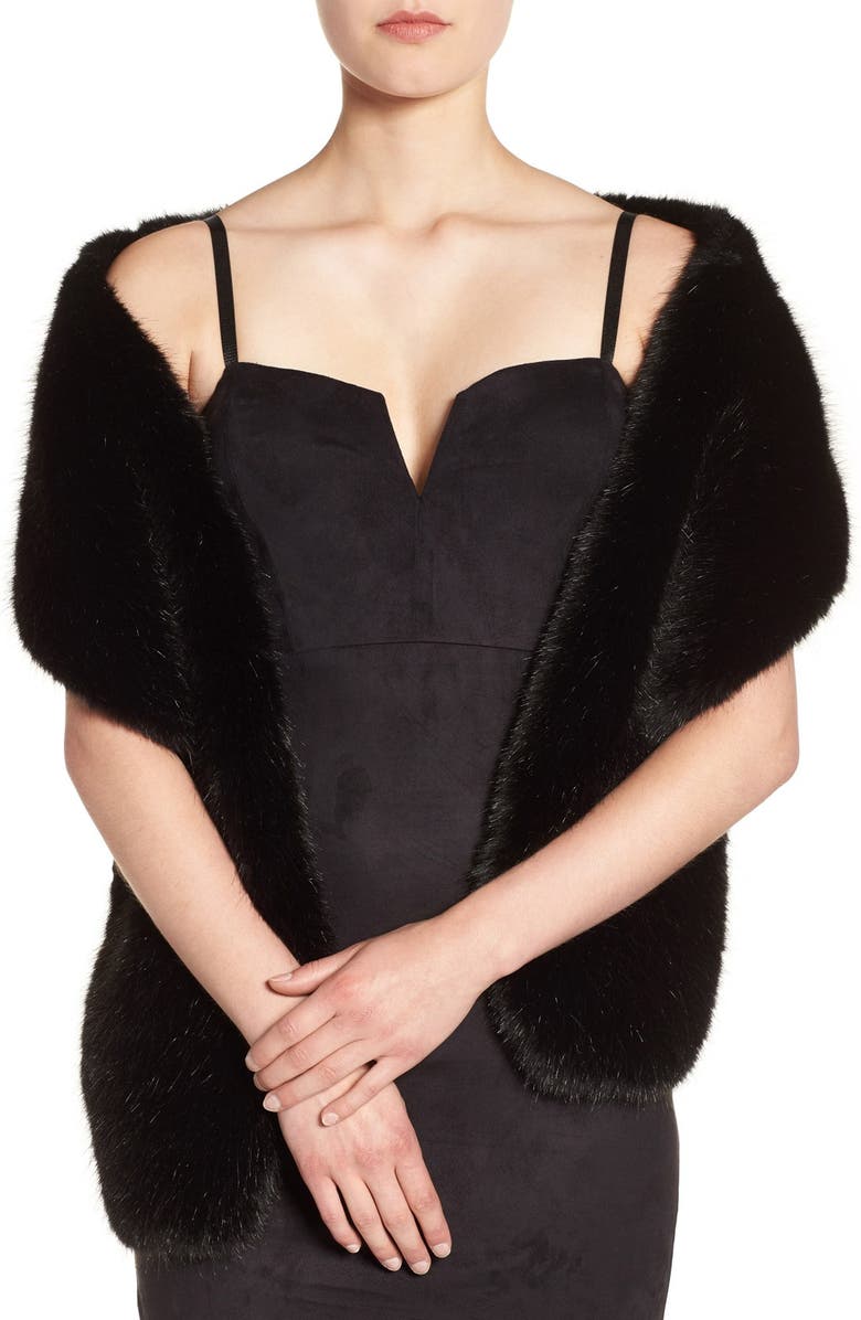 Halogen<sup>®</sup> Faux Fur Stole, Main, color, 