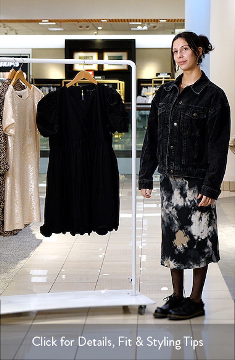 Corsage Puff Sleeve Babydoll Minidress, sales video thumbnail