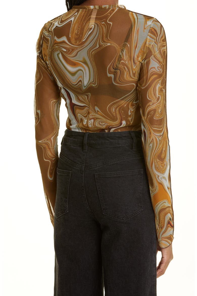 Gold Marble Mesh Top, Alternate, color, PRINT