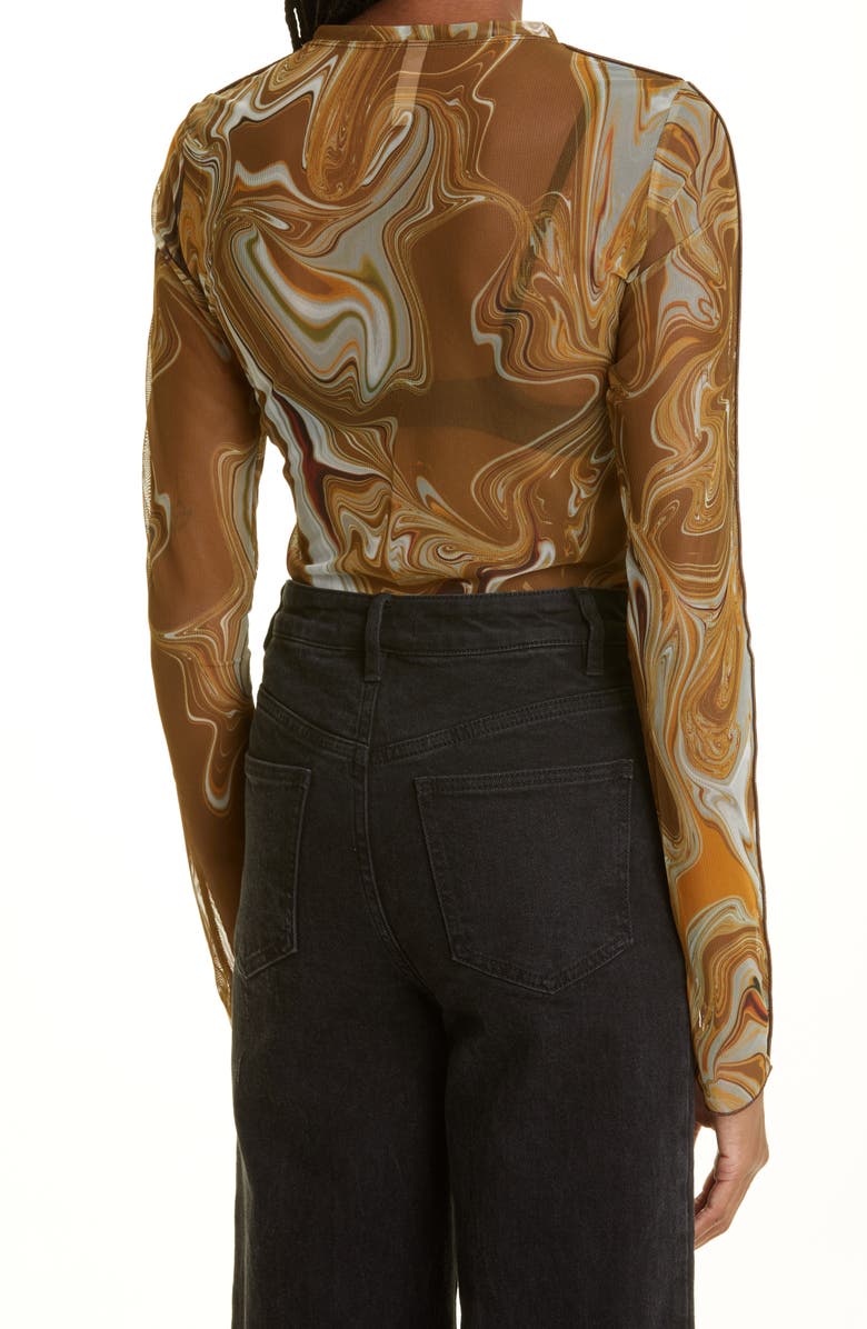 Bec + Bridge Gold Marble Mesh Top, Alternate, color,