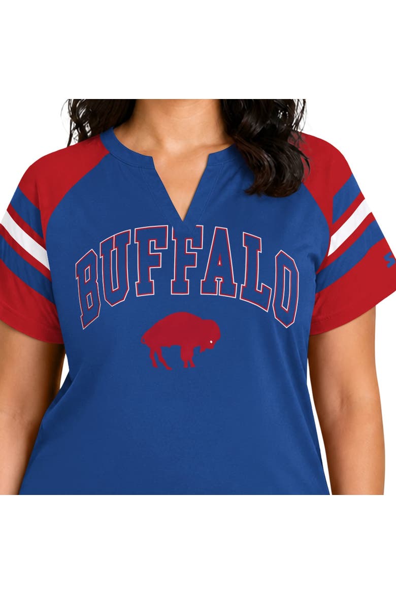 Women's Starter  Royal Buffalo Bills Plus Size Throwback Game On Notch Neck Raglan T-Shirt, Alternate, color, Royal