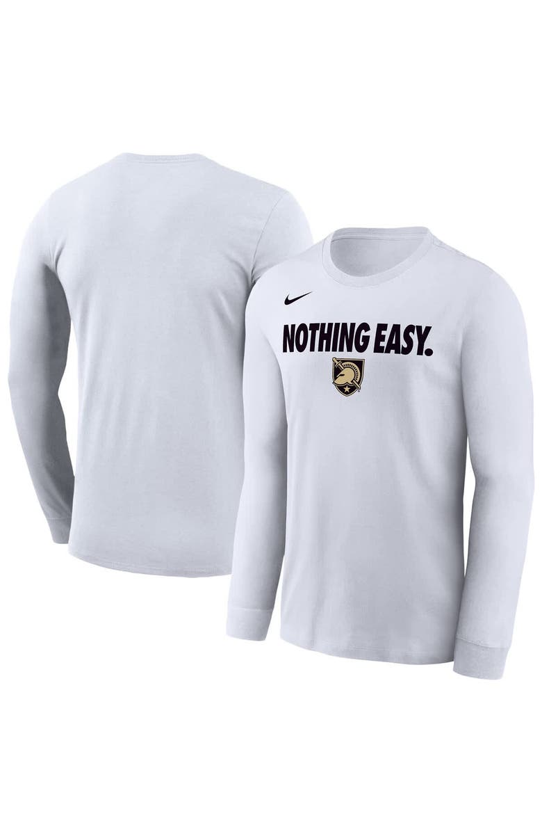 Nike Men's Nike White Army Black Knights 2025 On-Court Bench Long Sleeve T-Shirt, Main, color, 