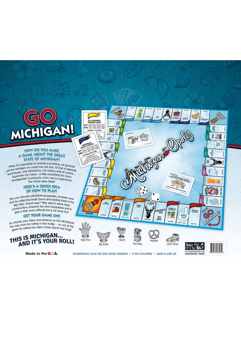 Michigan Opoly Board Game, Alternate, color, Multicolored