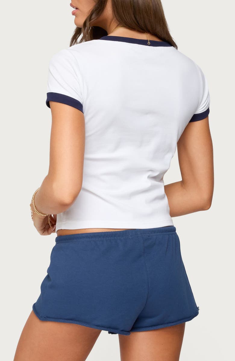 EDIKTED Santa Monica V-Neck T-Shirt, Alternate, color, White