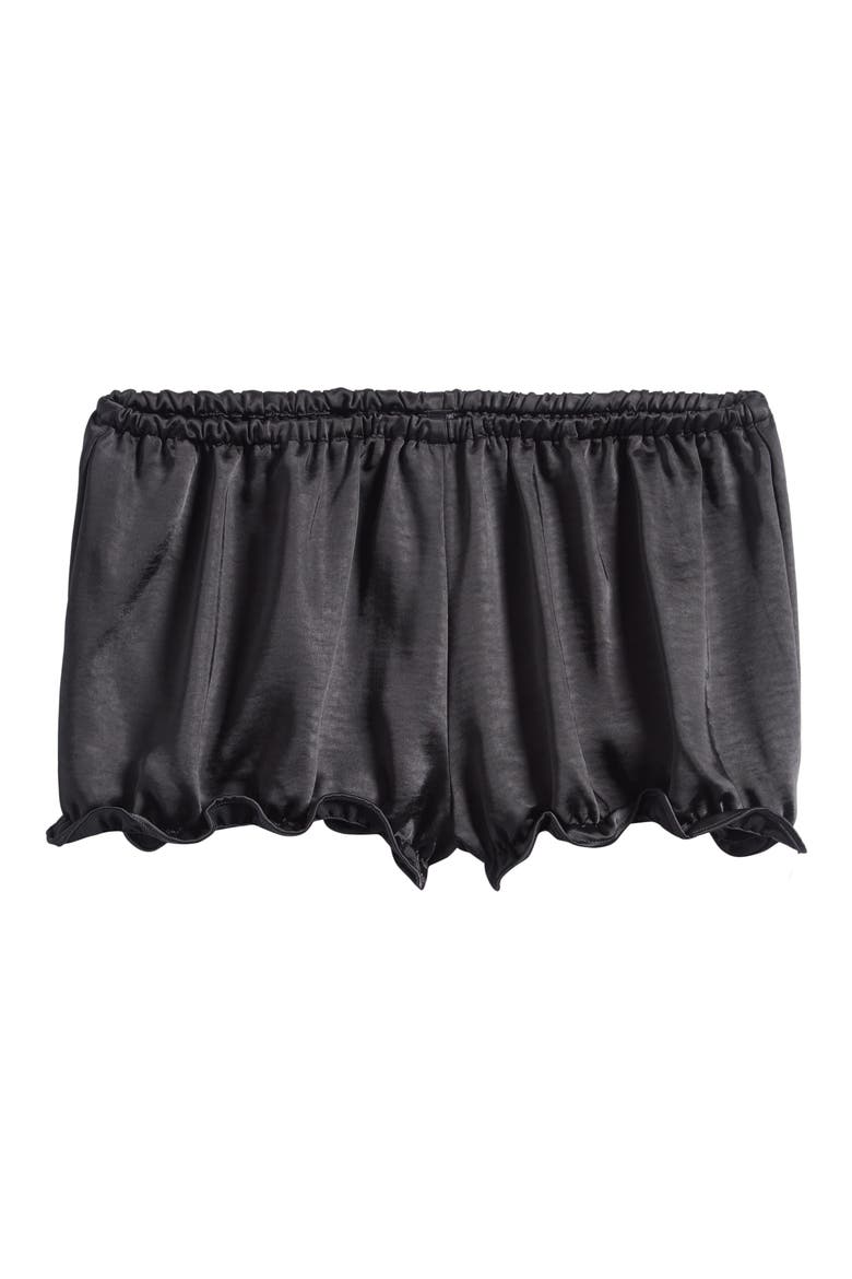 Lightweight Satin Shorts, Alternate, color, OBSIDIAN
