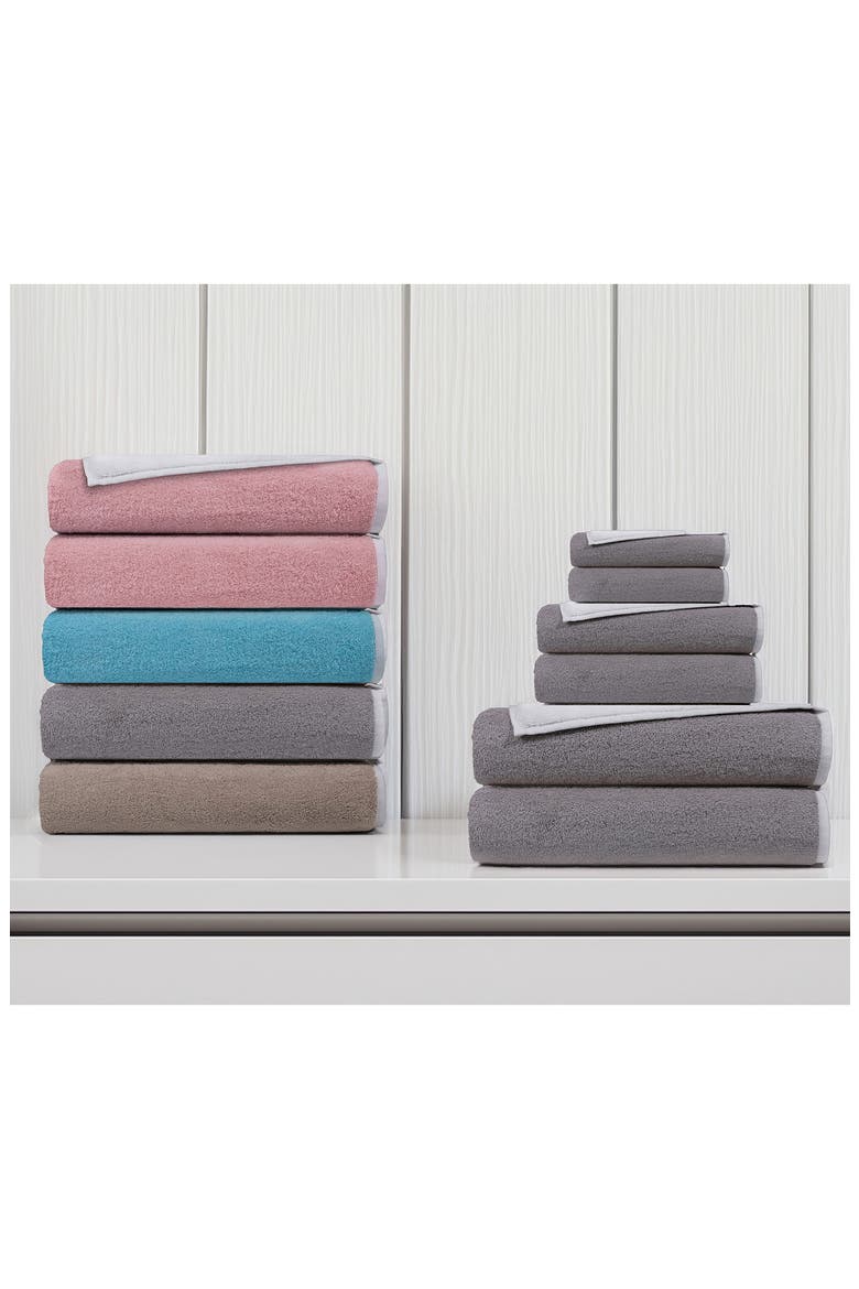 Double Face 6-Piece Turkish Cotton Towels Set, Alternate, color, WHITE SEAGLASS
