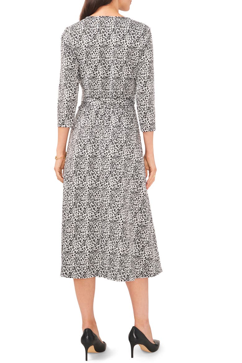 Animal Print Jacquard Midi Dress, Alternate, color, BLACK/WHITE