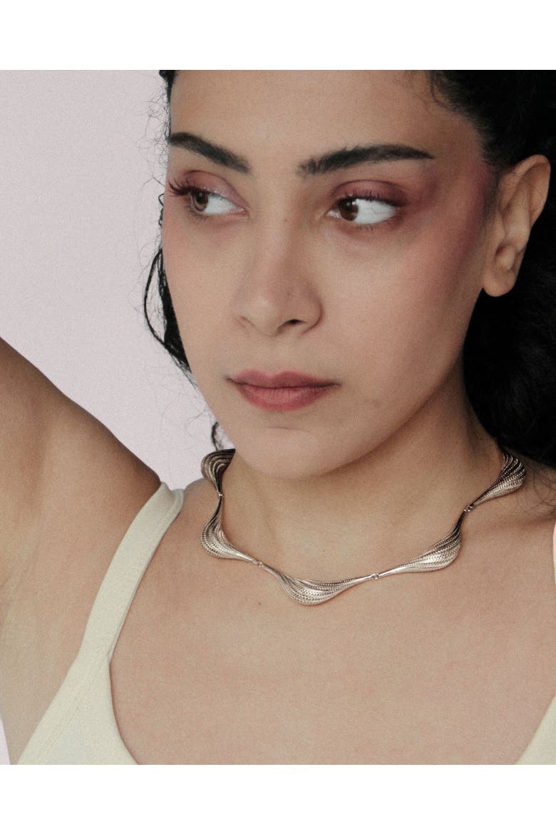 Flow Small Necklace, Alternate, color, Silver