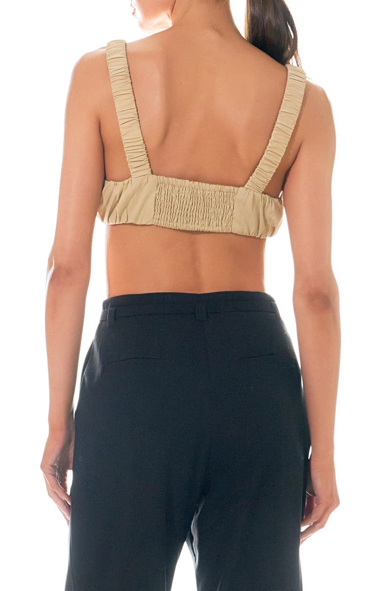 Grey Lab Scrunchie Bra Top, Alternate, color, Khaki