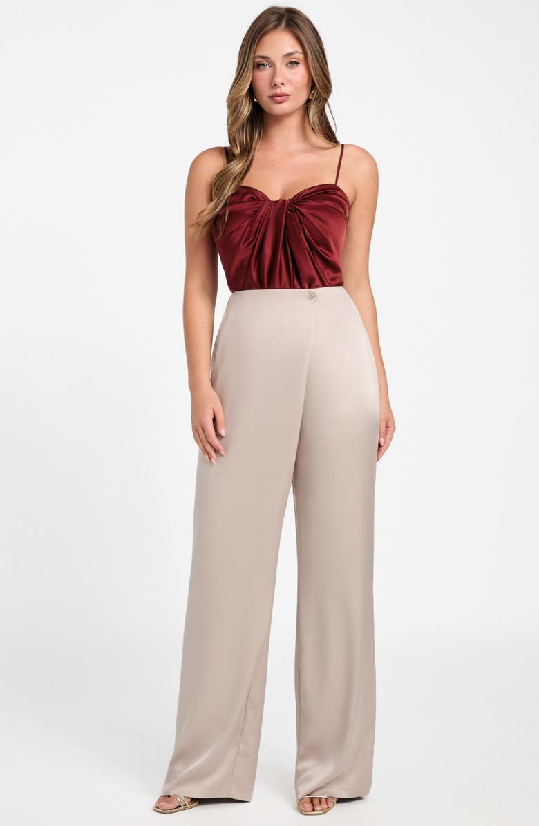 Marciano Aretha Drape Satin Camisole, Alternate, color, Dark Jam Red