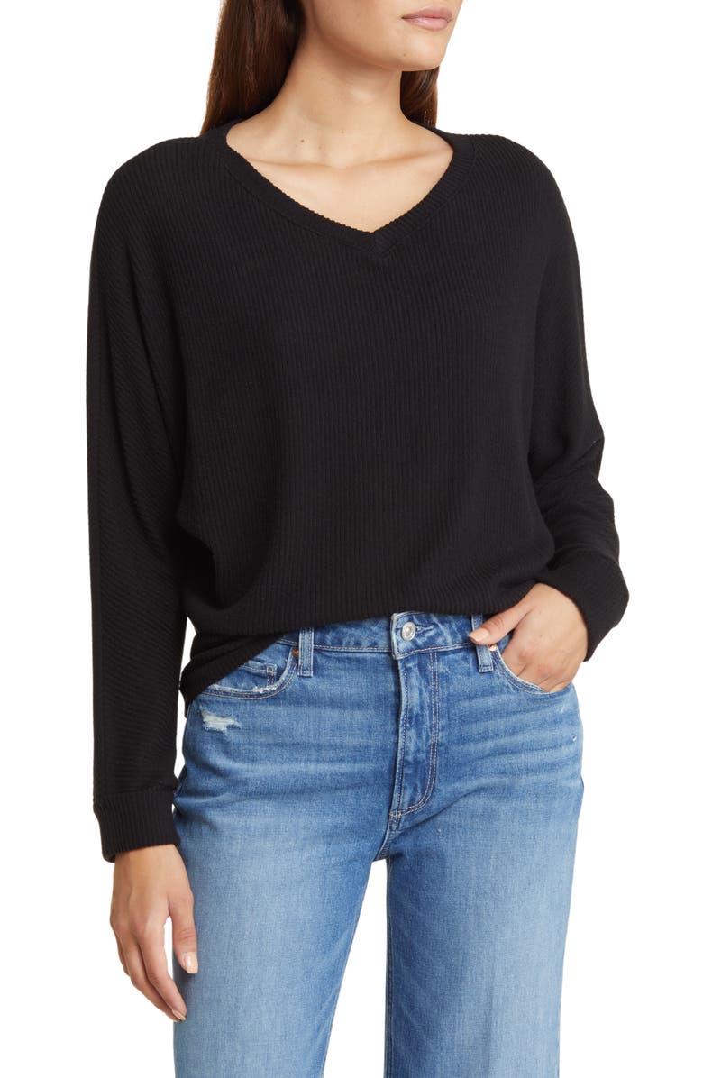 Caslon<sup>®</sup> Dolman Sleeve Rib Sweater, Main, color, 