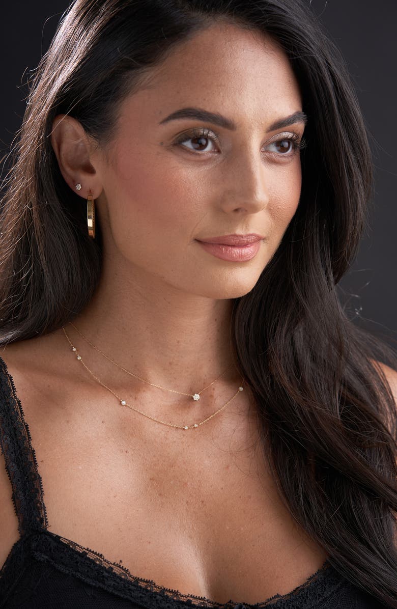 Bony Levy Mykonos Diamond Station Necklace, Alternate, color, 18K Yellow Gold