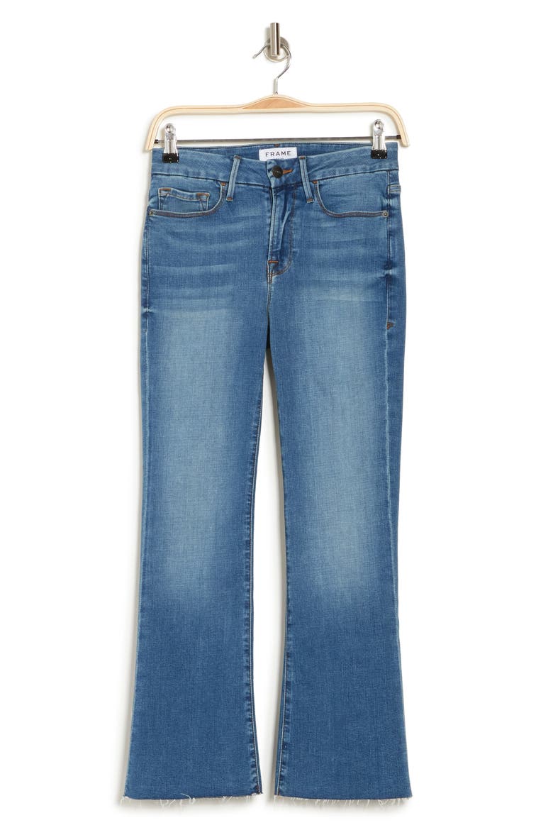 Le Crop Mini Boot High Waist Raw Hem Jeans, Alternate, color, COLUMBUS