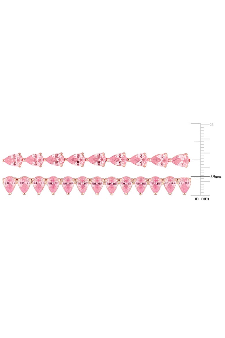 Lab Created Pink Sapphire Tennis Necklace & Bracelet Set, Alternate, color, PINK