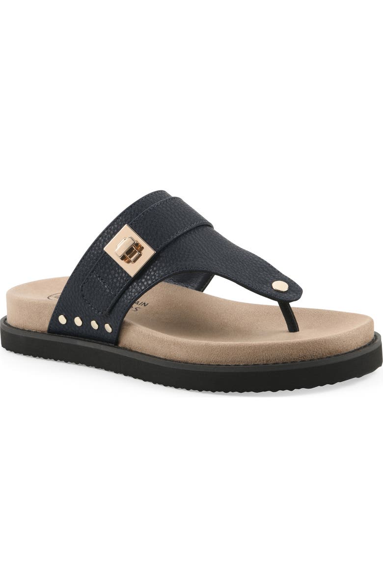 White Mountain Footwear Malabar Thong Sandal, Main, color, Navy/ Smooth