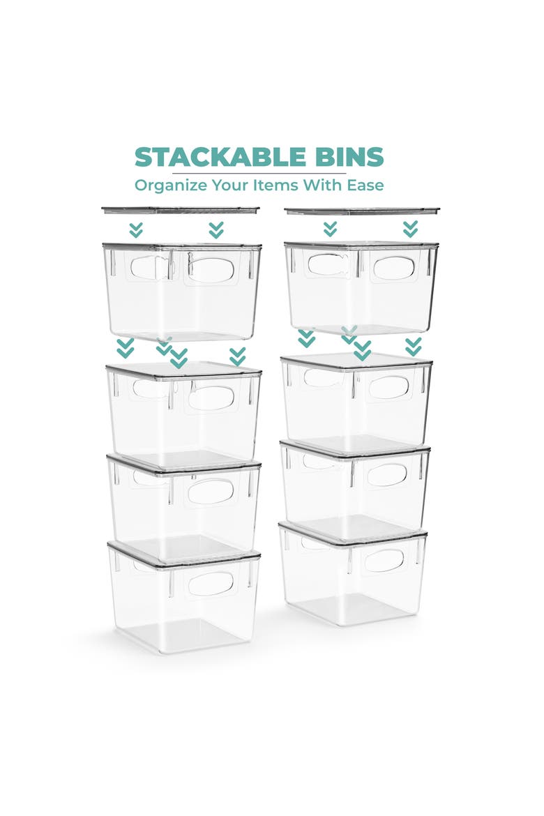 2-Pack Medium Toy Organizer Clear Plastic Storage Bins, Alternate, color, CLEAR