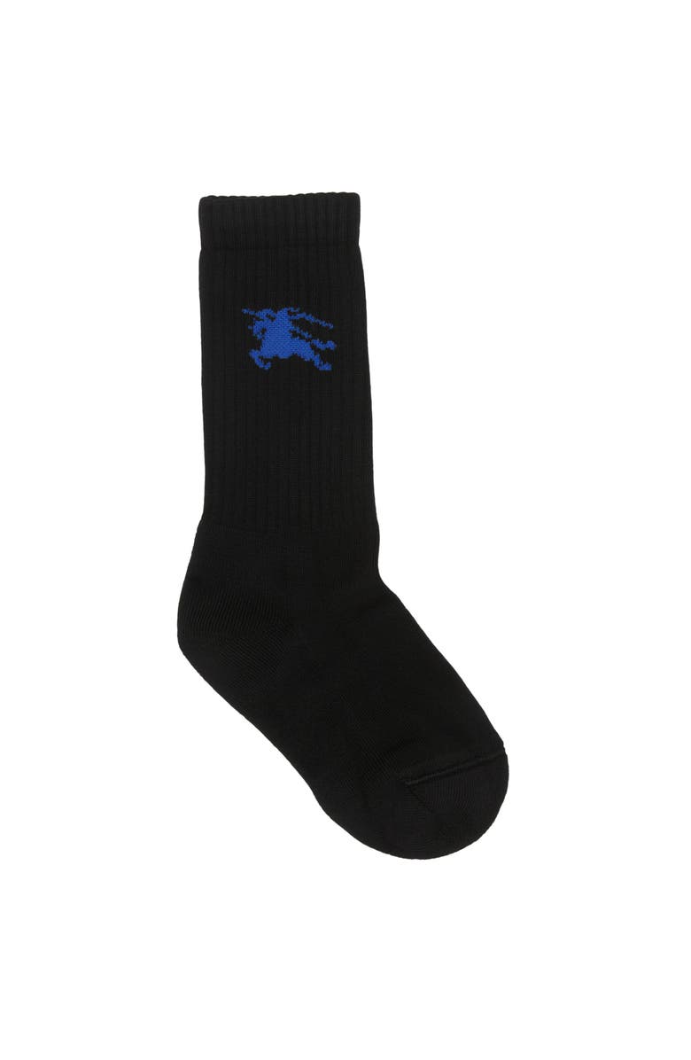 Burberry Ribbed Cotton Blend Socks, Main, color, Black